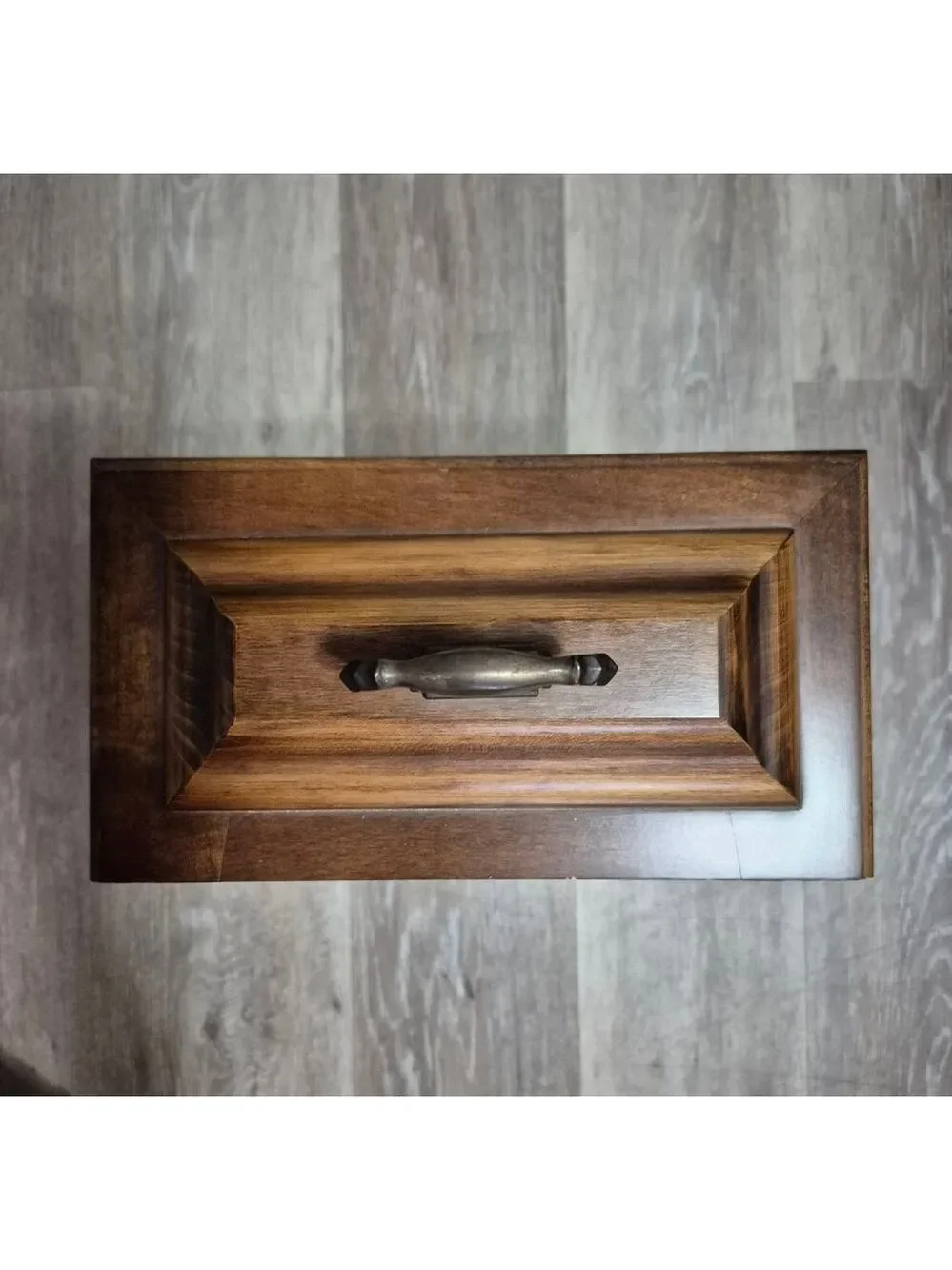 Seth Thomas Brown Wood Mantel Clock with Silver Face